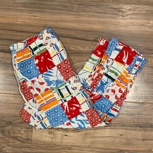 Women's Abercrombie & Fitch Patchwork Artsy Crop Drawstring Waist Cotton Pants